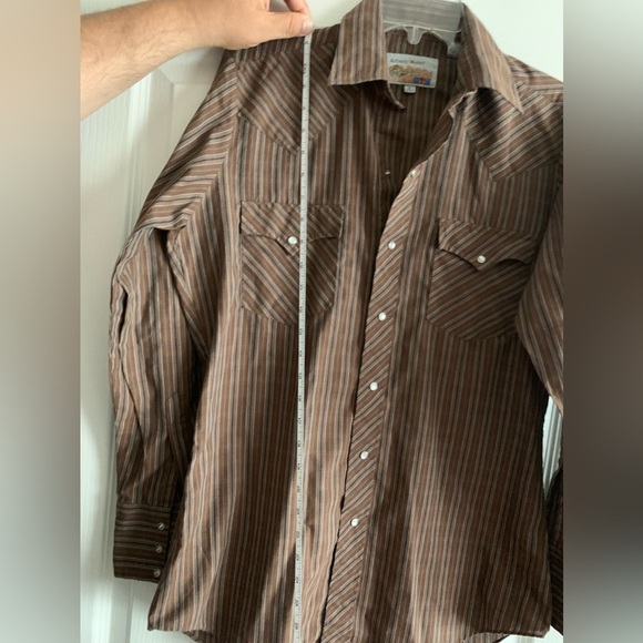 Vintage Pearl snap long sleeved brown western shirt size 15 - Picture 9 of 9